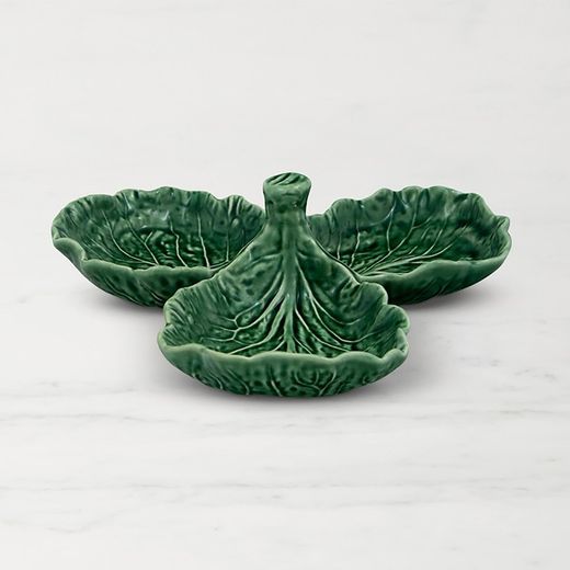Earthenware radish bowl in green, 21.5 x 21.5 x 6.5 cm | Cabbage