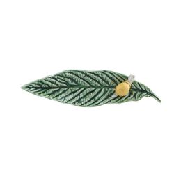 Green earthenware rabanera, 24.9 x 6.7 x 3.8 cm | Leaves of the Field