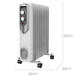 Electric Radiator Oil Comfort 7 Elements 1500 W με Θερμοστάτη και Τροχούς 33x24x55 cm