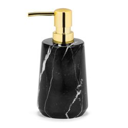 RICONDIZIONATO TIPO A - Dispenser in marmo 140 ml Nero/Oro, Ø8,5 x 17 cm