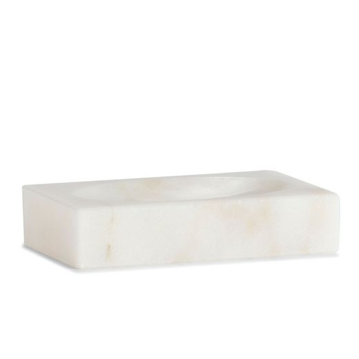 REACONDICIONADO TIPO A -Jabonera de mármol blanco, 13x9x3cm