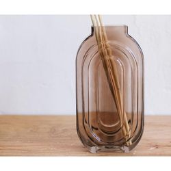 RENOVÉ TYPE A - Vase allongé en verre marron Bliss 16x7,5x30 cm