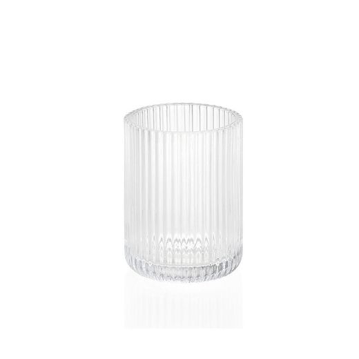 REACONDICIONADO TIPO A - Portacepillos vintage de vidrio, Ø7x9,5cm