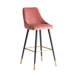 RECONDITIONNÉ TYPE A - Tabouret en velours Carpi rose, 50x56x110cm