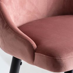 RECONDITIONNÉ TYPE A - Tabouret en velours Carpi rose, 50x56x110cm