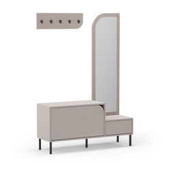 Ξύλινο τραπέζι χωλ σε κρεμ χρώμα, 112 x 38,5 x 172 cm | Bea