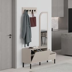 Ξύλινο τραπέζι χωλ σε κρεμ χρώμα, 112 x 38,5 x 172 cm | Bea