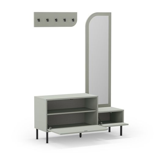 Wooden hall in green, 112 x 38.5 x 172 cm | Bea