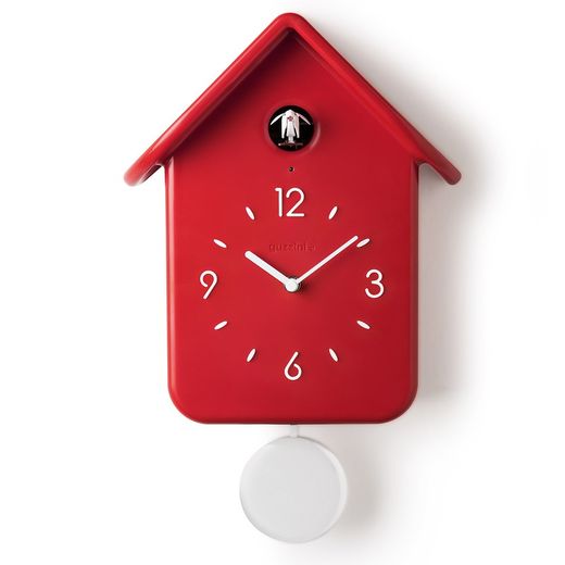 Pendule à coucou HOME Rouge, 25x12x39cm