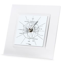 Astronomiae 550BN table clock in black and white methacrylate, 14.3x14x3 cm