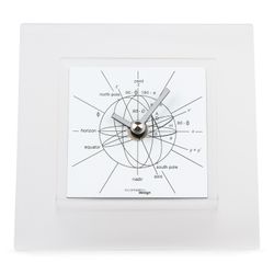 Astronomiae 550BN table clock in black and white methacrylate, 14.3x14x3 cm