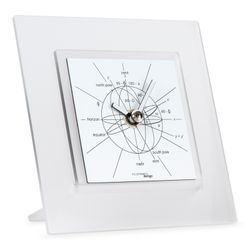 Astronomiae 550BN table clock in black and white methacrylate, 14.3x14x3 cm