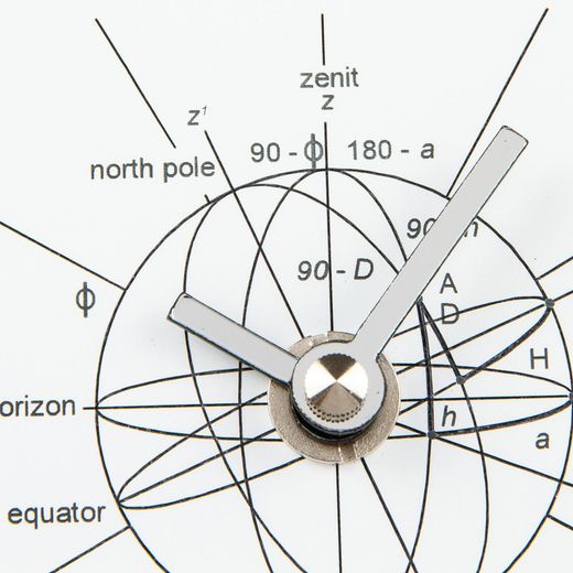 Astronomiae 550BN table clock in black and white methacrylate, 14.3x14x3 cm