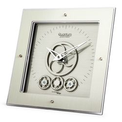 Quantum 406 M silver methacrylate table clock, 24x24 cm