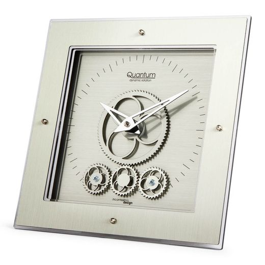 Quantum 406 M silver methacrylate table clock, 24x24 cm
