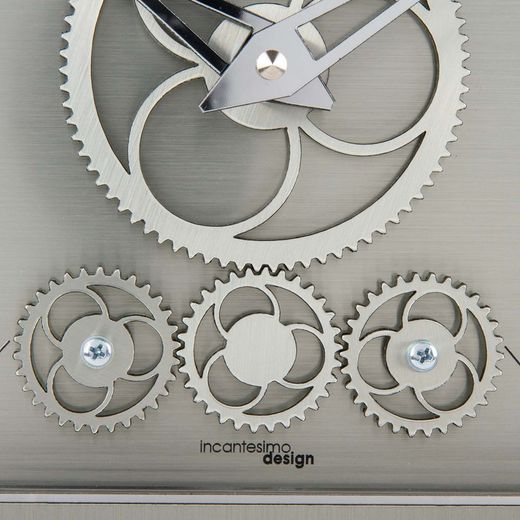 Quantum 406 M silver methacrylate table clock, 24x24 cm