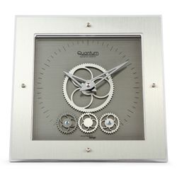 Quantum 406 M silver methacrylate table clock, 24x24 cm