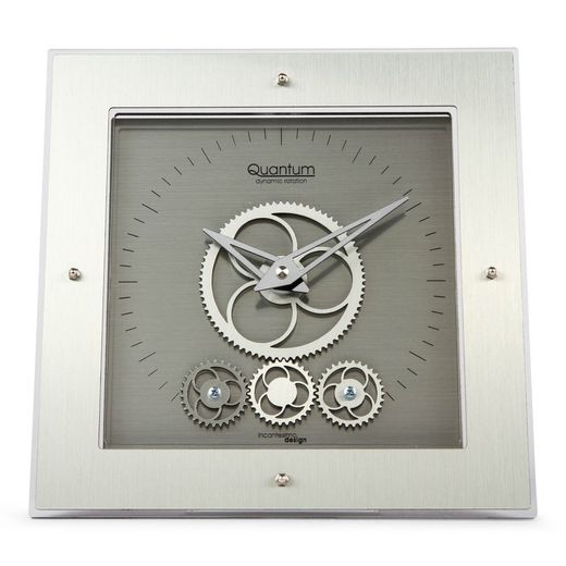 Quantum 406 M silver methacrylate table clock, 24x24 cm