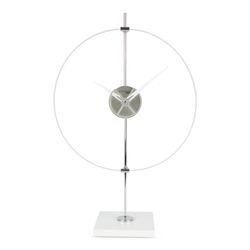 Unum Tischuhr aus Silber Methacrylat, 40x17x63 cm