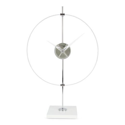 Unum Tischuhr aus Silber Methacrylat, 40x17x63 cm