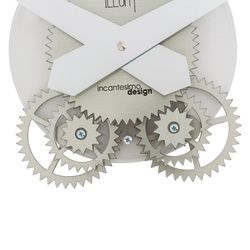 Orologio da parete adesivo Illum in metacrilato argento, Ø80 cm