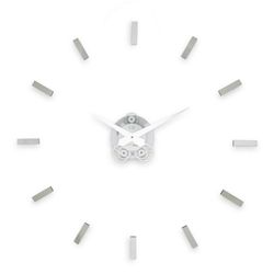 Orologio da parete adesivo Illum in metacrilato argento, Ø80 cm