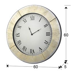 Reloj de Pared de Cristal y Pan de Oro Aurora Dorado, 60x5cm