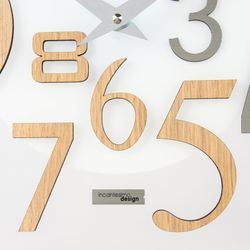 Gratis witte methacrylaat wandklok, Ø35