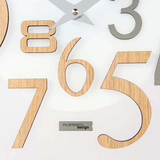 Gratis witte methacrylaat wandklok, Ø35
