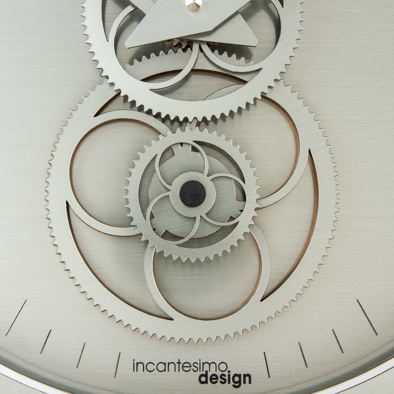Reloj de pared adhesivo Aurea 200 MVN de metacrilato plata, Ø90