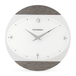 Logisk vægur i gråt methacrylat, Ø32 cm