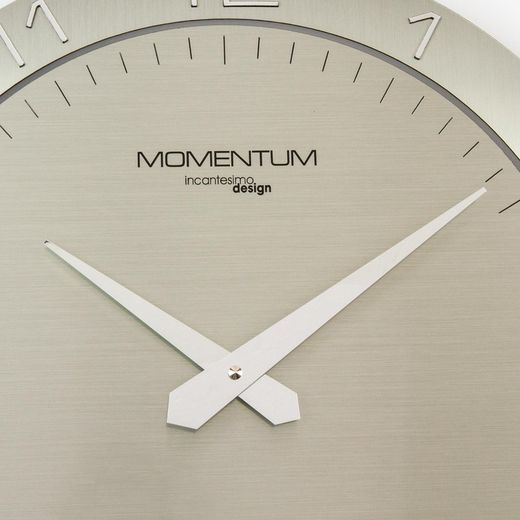 Momentumde PVC vægur sølv, Ø45 cm