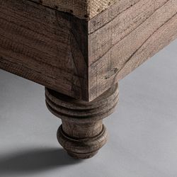 Crème Retz mangohouten voetenbank, 80x60x46cm