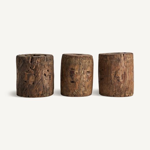 Reposapiés de madera en marrón, 28 x 28 x 35 cm | Kraj