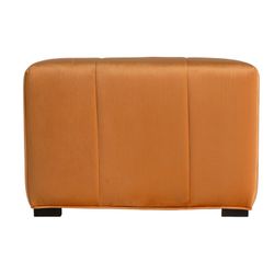 Ocher pine and polyester footstool, 60 x 60 x 42 cm | geloux