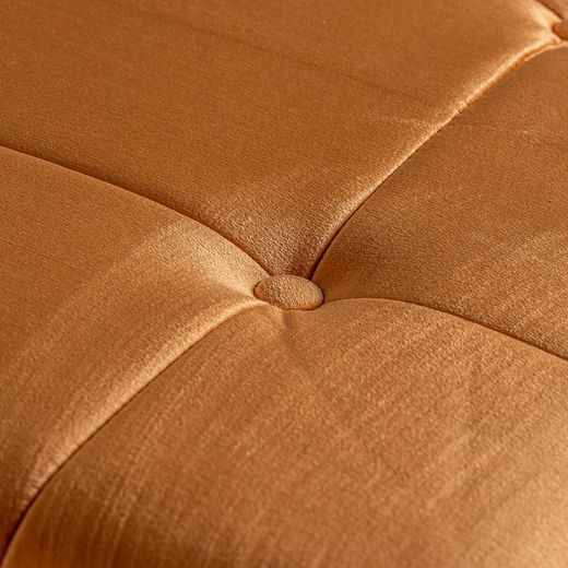 Ocher pine and polyester footstool, 60 x 60 x 42 cm | geloux