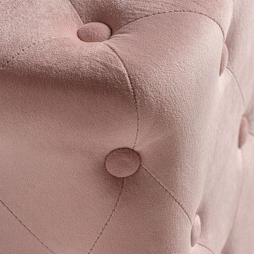 Pink pine and polyester footstool, 45 x 44 x 39 cm | Bougue