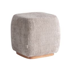 Reposapiés de tejido en beige, 43 x 43 x 43 cm | Luli