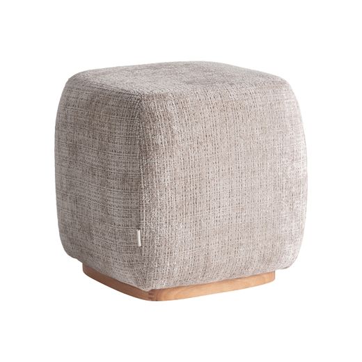 Reposapiés de tejido en beige, 43 x 43 x 43 cm | Luli