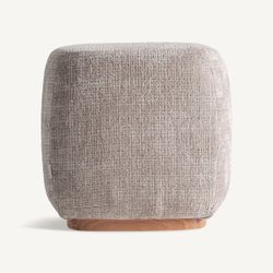 Reposapiés de tejido en beige, 43 x 43 x 43 cm | Luli