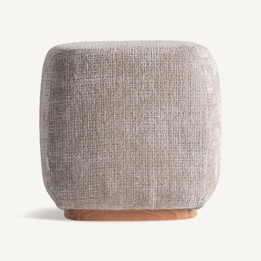 Reposapiés de tejido en beige, 43 x 43 x 43 cm | Luli