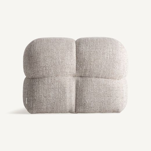 Reposapiés de tejido en beige, 60 x 60 x 44 cm | Zizano