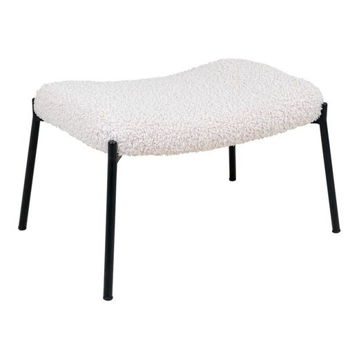 Poggiapiedi in tessuto Sherpa bianco, 61 x 41 x 36 cm | Glasgow