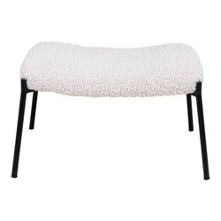 Sherpa Fabric Ottoman in White, 61 x 41 x 36 cm | Glasgow