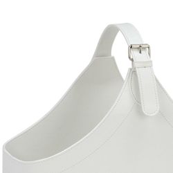 Leather effect magazine rack white, 40 x 17 x 45 cm