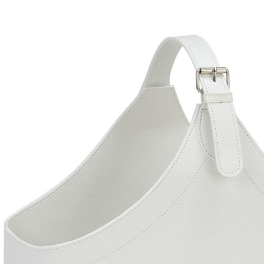Leather effect magazine rack white, 40 x 17 x 45 cm