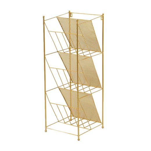 Gold magazine rack, 73 x 27 x 27 cm