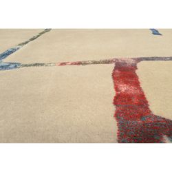 RIBBON-Alfombra de lana abstracta beige, 240x170 cm