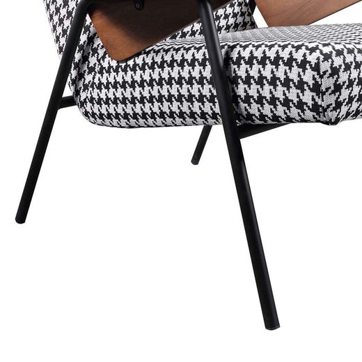 RIBE | Gestoffeerde fauteuil met pied-de-poule print 83 x 87 x 114 cm