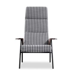 RIBE | Gestoffeerde fauteuil met pied-de-poule print 83 x 87 x 114 cm